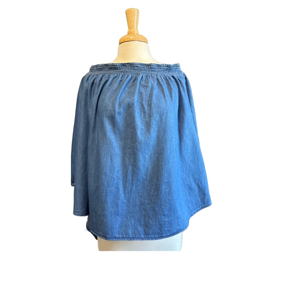 LANE BRYANT Off-Shoulder Chambray Top Size 18/20 Blue